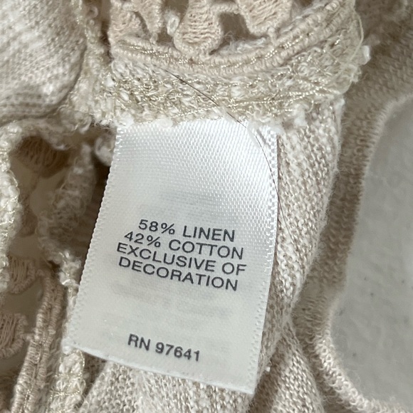 J. Jill Womens Asymmetric Tunic Top Sz M/L Long Sleeve Linen Cotton - Picture 9 of 11